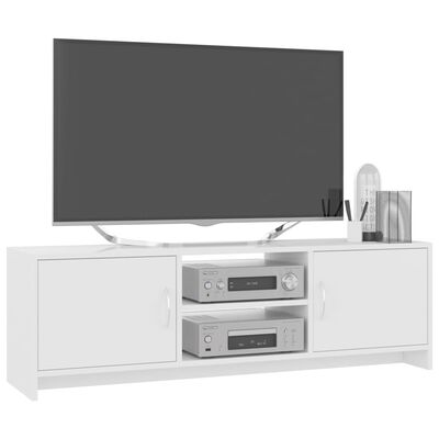 vidaXL ТВ шкаф, бяло със силен гланц, 120x30x37,5 см, ПДЧ