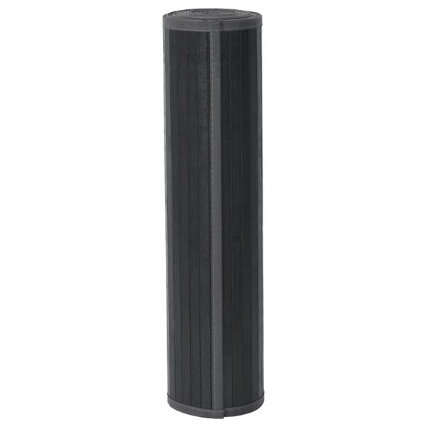 vidaXL Килим, правоъгълен, сив, 60x200 см, бамбук