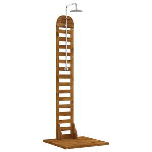 vidaXL Външен душ 225 cm Солидно дърво от акация и неръждаема стомана