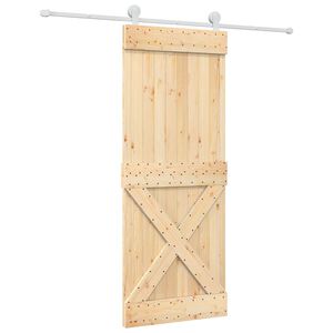 vidaXL Преплъзваща се врата 80 x 210 cm Естествено и бяло