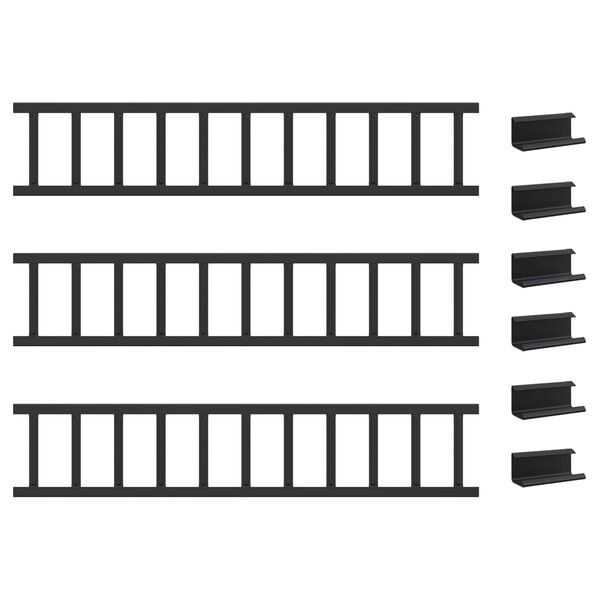 vidaXL Снегозадържател за покрив Черно 300 x 2,5 x 20 см Стомана