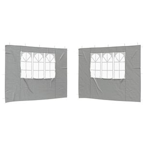 vidaXL Стена на палатка за парти 2 pcs 300 x 195 см Светлосиво
