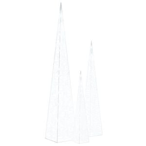 vidaXL Комплект акрилни декоративни LED елхи студено бяло 60/90/120 см