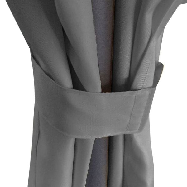 vidaXL Градинска шатра със завеси кръгла 3,5х2,7 м антрацит