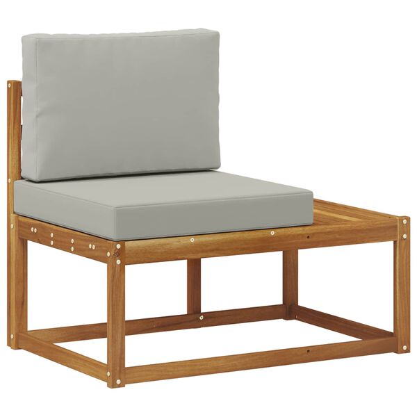 vidaXL Външен край на диван с възглавница Естествен 91 x 63 x 73 см