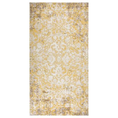 vidaXL Външен килим, плоскотъкан, 80x150 см, жълт