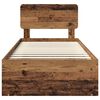 vidaXL Рамка за легло Старо дърво 90 x 190 cm Солидно борово дърво