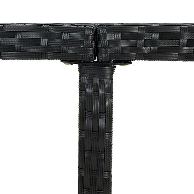 vidaXL Градински комплект с възглавници, 9 части, черен полиратан
