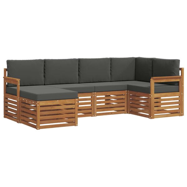 vidaXL Комплект секционен диван 6 pcs Натурален и Антрацит