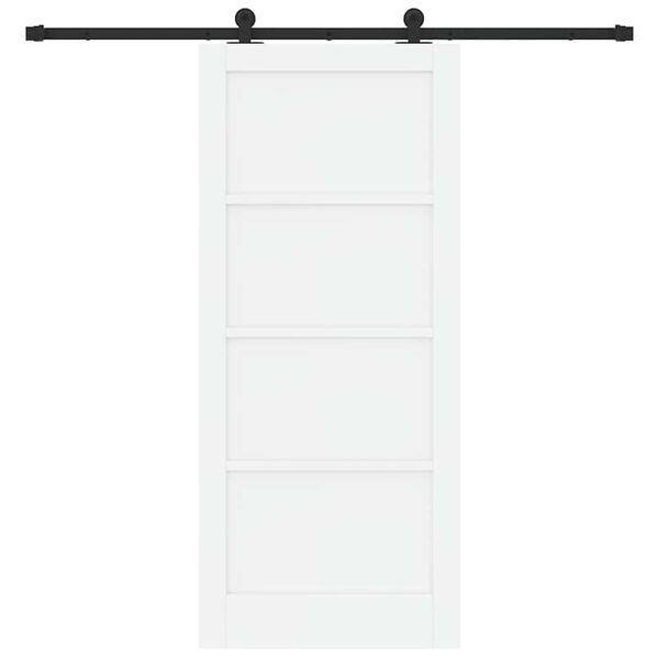 vidaXL Преплъзваща се врата Бял и черен 86 x 198,5 см