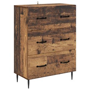 vidaXL Чекмеджетен шкаф Старо дърво 66 x 34,5 x 89,5 см