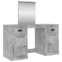 vidaXL Тоалетка с огледало, бетонно сива, 130x50x132,5 см