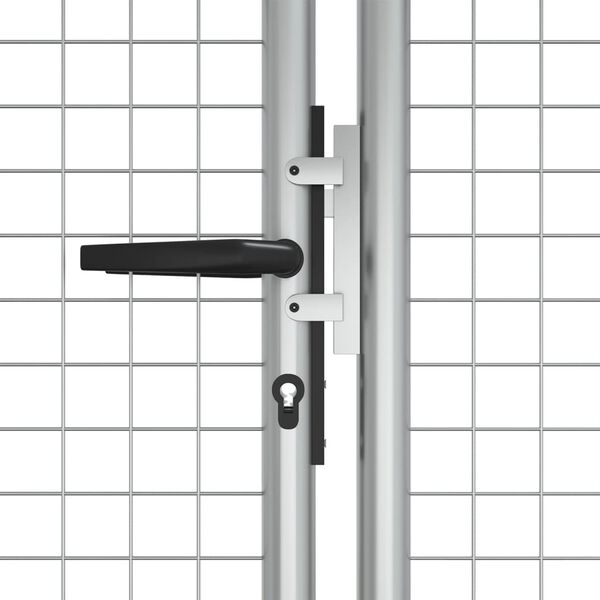 vidaXL Градинска порта, поцинкована стомана, 400x125 см, сребриста