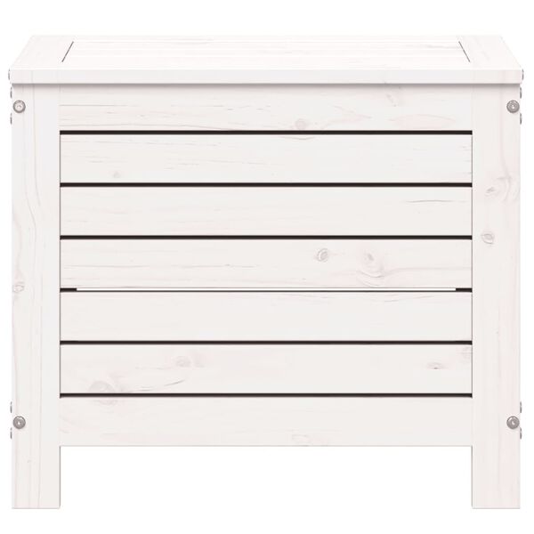 vidaXL Градинска табуретка, бяла, 62x31,5x52 см, бор масив