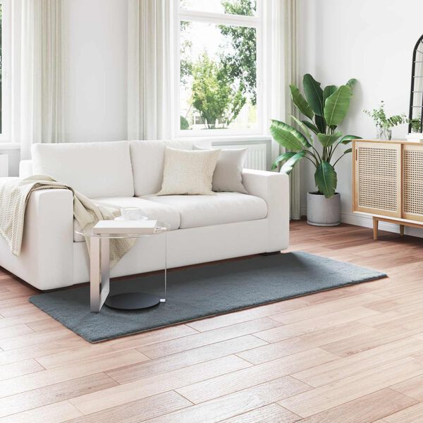 vidaXL Килим с изкуствена заешка козина Olite Антрацит 80 x 200 cm