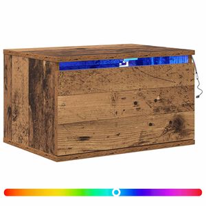 vidaXL Стенен шкаф за нощно шкафче Старо дърво 50 x 36 x 30 см