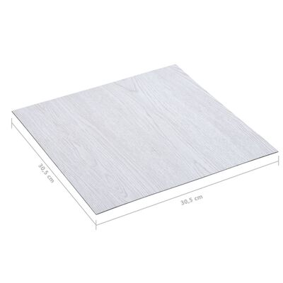 vidaXL Самозалепващи подови дъски 20 бр PVC 1,86 м² бели