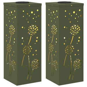 vidaXL Соларна LED светлина за пътека 2 бр. Топло бяло 18 x 18 x 50 см