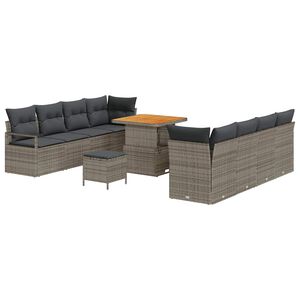 vidaXL Градински Софа Комплект с възглавница Сив 80 x 80 x 71 cm