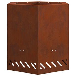 vidaXL Бездимна огнище Ръждясало 48 x 48 x 51 см Кортенова стомана