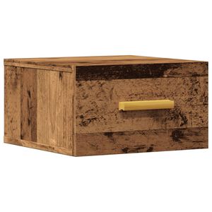 vidaXL Нощно шкафче за стенен монтаж, старо дърво, 35x35x20 см