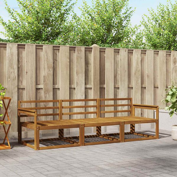 vidaXL Комплект дивани за открито 3 pcs Естествен