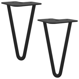 vidaXL Мебелен крак 2 pcs Черно 54.1 x 54.1 x 100 мм Желязо