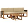 vidaXL Комплект дивани за открито с възглавница 4 pcs Натурално