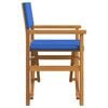 vidaXL Сгъваем директорски стол Blue Solid Wood Teak