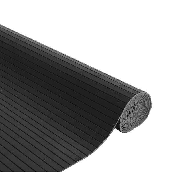 vidaXL Килим, правоъгълен, сив, 80x300 см, бамбук