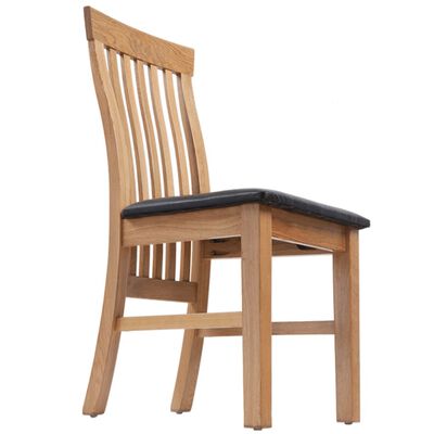 vidaXL Трапезни столове, 2 бр, дъбов масив и изкуствена кожа