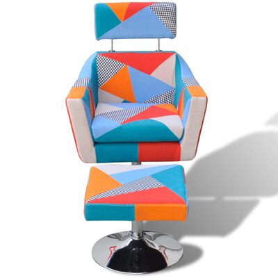 vidaXL ТВ фотьойл с пачуърк дизайн, текстил