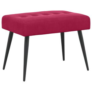 vidaXL Пейка с копчета Виненочервен 60 x 40 x 45 см Кадифе