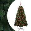 vidaXL Изкуствена коледна елха с топка 120 см 150 LED светодиода