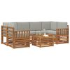 vidaXL Комплект дивани за открито 7 pcs Естествено и светло сиво