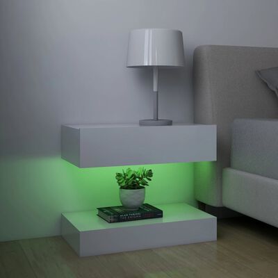 vidaXL ТВ шкафове с LED осветление 2 бр бели 60x35 см