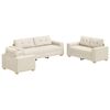 vidaXL Диван 3 pcs Бежово 221 x 80 x 80 см Ленена смесена тъкан