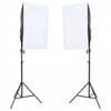 vidaXL Фотографски комплект за студио с комплект лампи и фон