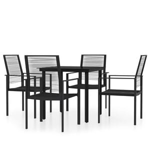 vidaXL Градински трапезен комплект, 5 части, черен