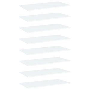 vidaXL Рафтове за етажерка, 8 бр, бели, 80x50x1,5 см, инженерно дърво