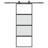 vidaXL Плъзгаща се врата с комплект обков Черно 76x205 cm