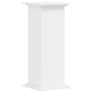 vidaXL Поставка за растения, бяла, 33x33x80 см, инженерно дърво