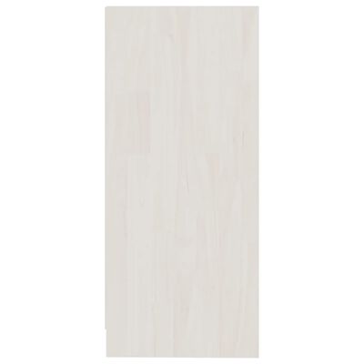 vidaXL Страничен шкаф, бял, 35,5x33,5x76 см, борово дърво масив