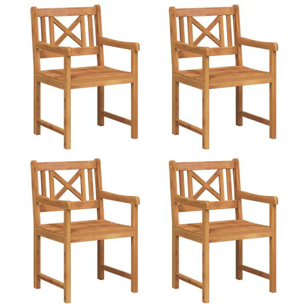 vidaXL Градински стол 4 pcs 56 x 56 x 90 см Солидно акациево дърво