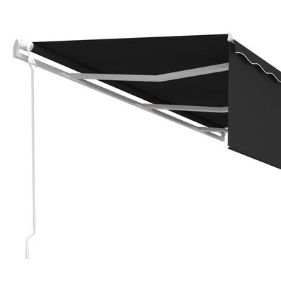 vidaXL Автоматично прибиращ се сенник с щора, 6x3 м, антрацит