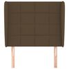 vidaXL Горна табла за легло с уши, тъмнокафява, 93x23x118/128 см, плат