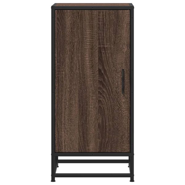 vidaXL Сайдборд, кафяв дъб, 35,5x35x76 см, инженерно дърво и метал