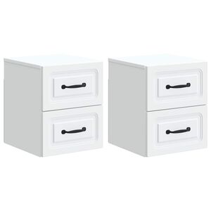 vidaXL Спален шкаф с монтаж на стена 2 бр. Бяло 34,5 x 33 x 40 см
