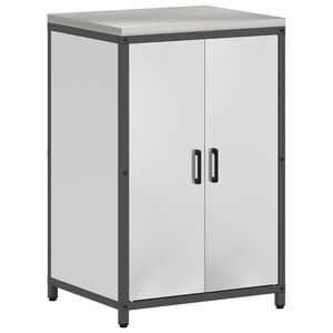 vidaXL Кухненски шкаф за съхранение HATTEM Сребристо 60 x 50 x 92 см