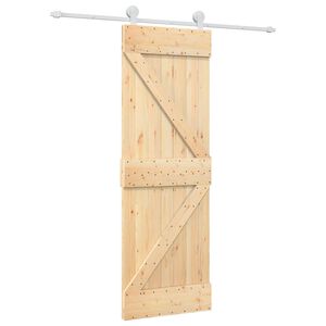 vidaXL Преплъзваща се врата 70 x 210 cm Естествено и бяло